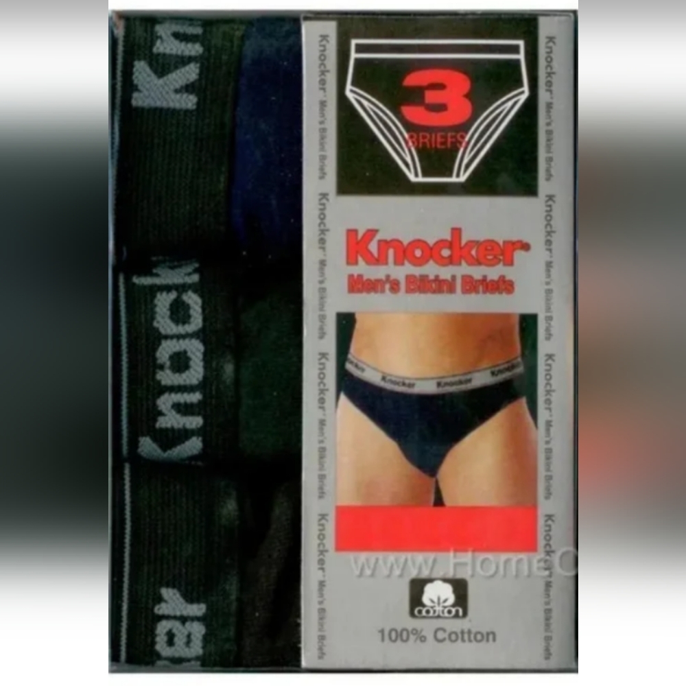 Knocker Mens Bikinis Briefs 3 Pack Multicolor